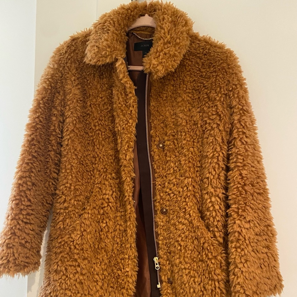 Jcrew Teddy Bear Faux Fur Jacket - oversized / long
